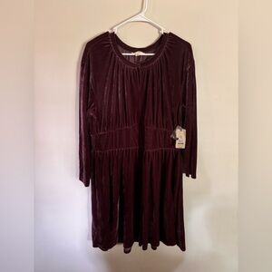 Terra & sky velvet dress